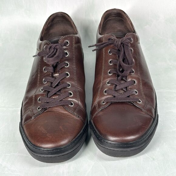 Allen Edmonds Porter Derby Shoes Mens 10.5 D Chili Brown Leather Casual Sneakers - Picture 3 of 16